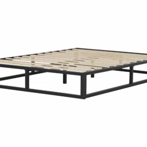 Cadre de lit en métal 160 x 200 cm - Noir – Support robuste pour chambre à coucher