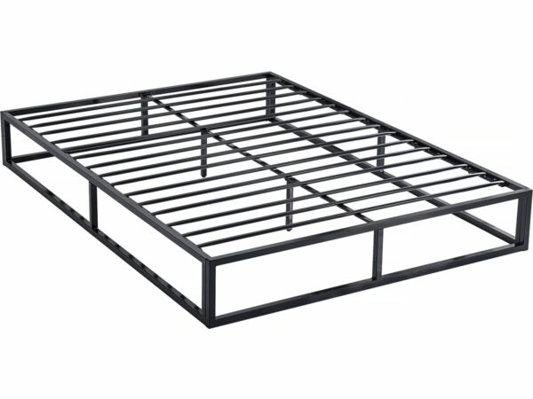Cadre de lit en métal 160 x 200 cm Noir – Solide, Élégant et Facile à Monter