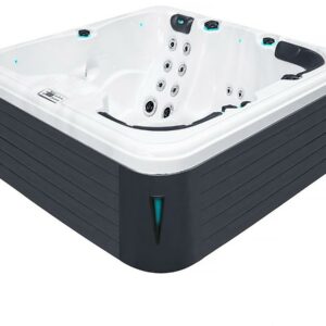 Spa "Refresh" Passion Spas – 4 Places + 1 Allongée, Forme Carrée, Hydrothérapie Avancée, Écologique et Confortable
