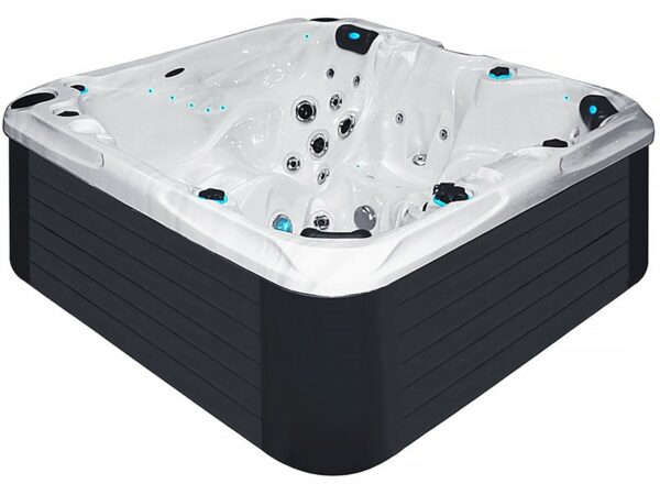 Spa Solace Passion Spas 4 places + 1 allongée – Spa Carré avec Jets, Bluetooth et Économies d'énergie
