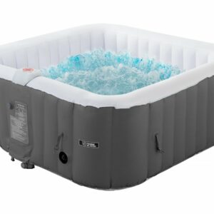 Spa Gonflable Riviera 6 Places en PVC Gris Blanc - Relaxation et Détente Faciles à Installer