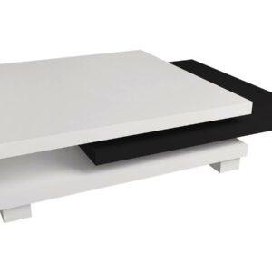 Table basse "Elena" 80x80x32 cm Blanc/Noir pour un intérieur moderne