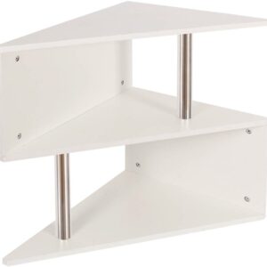 Table Basse "Penola" Blanche Triangulaire – Élégance et Praticité pour votre Salon