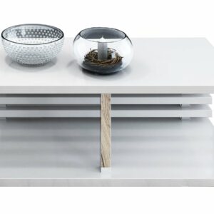 Table Basse Rectangulaire "ALEX" 120x60x44 cm – Blanc, Élégance et Solidité