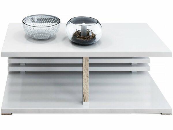 Table Basse Rectangulaire "ALEX" 120x60x44 cm – Blanc, Élégance et Solidité