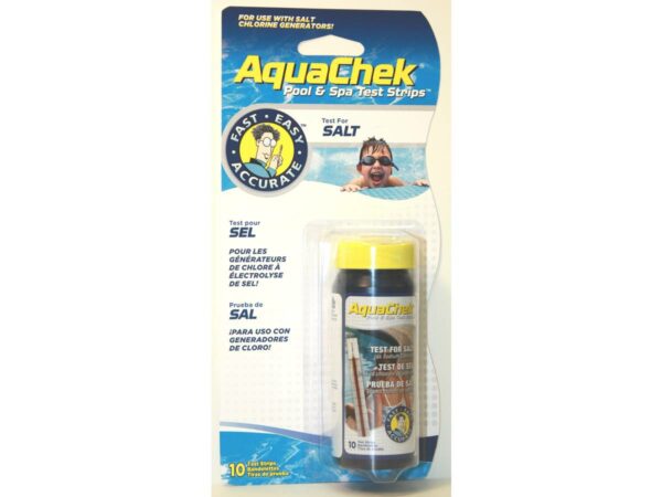 Bandelettes d'Analyse "Aquacheck Blanc - Sel" - 10 Bandelettes pour Test de Concentration 400-700 ppm