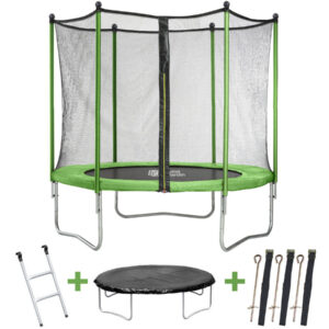 Trampoline Vert Yoopi Ø 2,44 m – Sécurité, Solidité et Fun pour Enfants