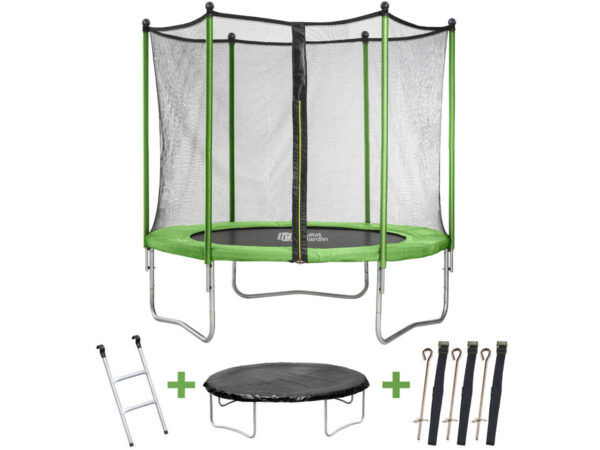 Trampoline Vert Yoopi Ø 2,44 m – Sécurité, Solidité et Fun pour Enfants