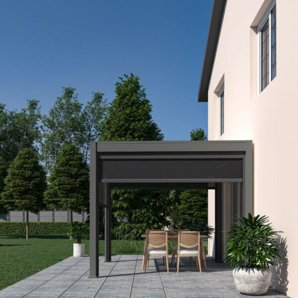 Pergola bioclimatique Ombréa 2023 autoportante alu 3x3M Anthracite