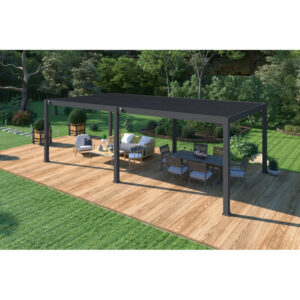Pergola bioclimatique Ombréa autoportante 4x8M Anthracite ELMO