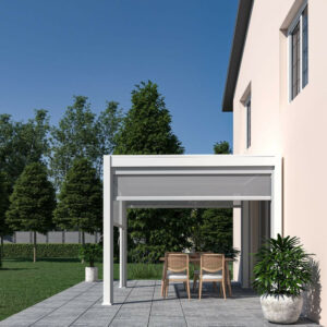 Pergola bioclimatique Ombréa 2023 autoportante alu 3x3M Blanc