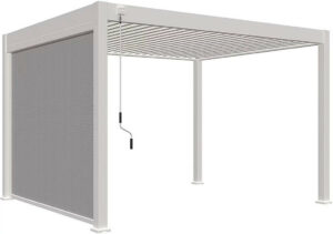 Store latéral motorisé 3M Ombréa S2 Blanc pour pergola