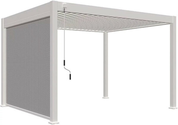 Store latéral motorisé 3M Ombréa S2 Blanc pour pergola