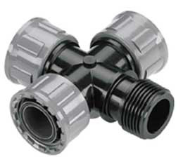 Croix pour clarinette d'arrosage enterré 26/34 - Raccord en croix Gardena 275020