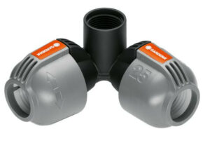 Raccord d’angle d’arrosage enterré 25mm femelle 3/4″ – Gardena