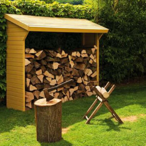 Abri bûches toit bois 2 stères pour stocker le bois de chauffage