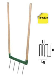 Outil de jardin Biogrif NaturOvert 4 dents interchangeables – manche bois certifié PEFC 100%