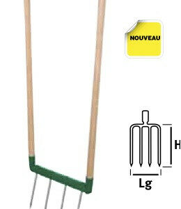 Outil de jardin Biogrif NaturOvert 4 dents interchangeables - manche bois certifié PEFC 100%