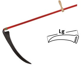 Faux à herbe sans talon - 65 cm - sans manche pour une coupe efficace de l'herbe