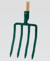 Fourche à bêcher douille 4 dents - 30 cm - manche béquille en bois certifié PEFC 100%