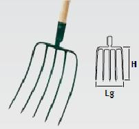 Fourche à fumier/maïs 5 dents - 30 cm - sans manche