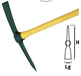 Pioche de terrassier douille ovale 2 kg - manche Novamax