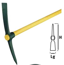 Pioche terrassier douille ronde 2 kg - sans manche - Outil de jardinage robuste et polyvalent