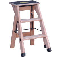 Escabeau bois professionnel 2 marches + tablette pour travaux en hauteur