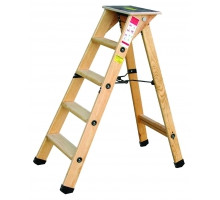 Escabeau bois professionnel 6 marches + tablette idéal pour les travaux en hauteur