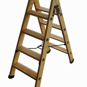 Escabeau double plans compas rigide 5 marche + tablette pour travaux en hauteur
