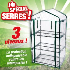 Serre de jardin 3 niveaux intérieur dimensions 69x49x125cm
