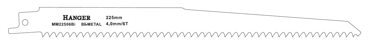 Lames de scie sabre MM22506Bi L 225 mm pour bois et métal HANGER 150309