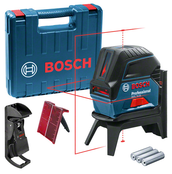 Laser combiné GCL 2-15 + 3 piles 1,5 V + coffret BOSCH 0601066E02