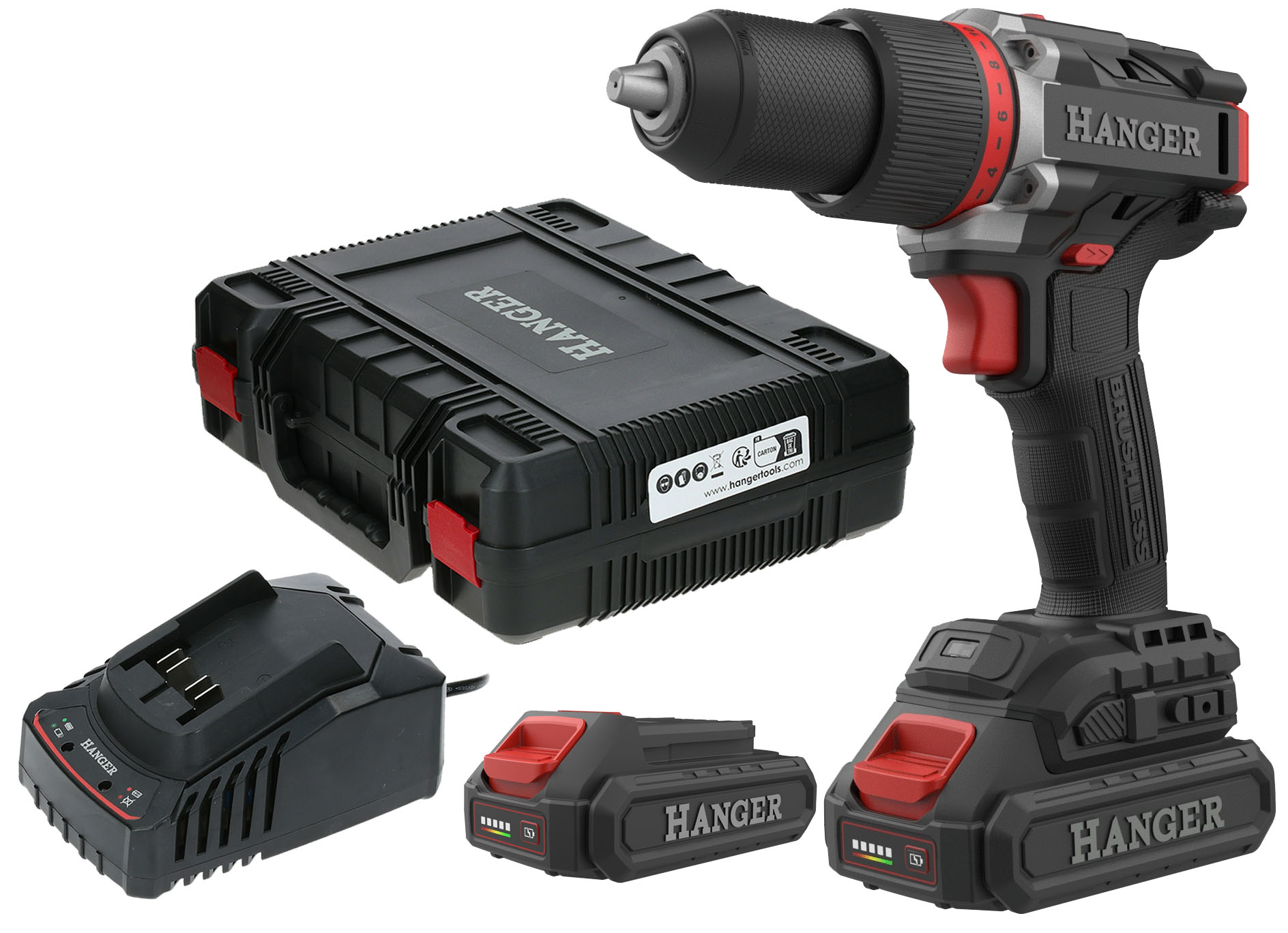 Perceuse-visseuse 18 V DD18-60Z2 60 Nm + 2 batteries 2 Ah + 1 chargeur rapide + coffret HANGER 400110