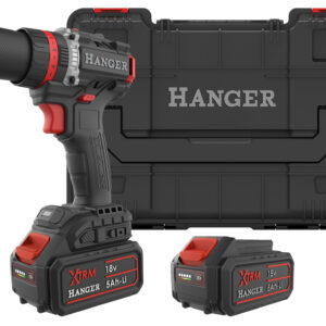 Perceuse-visseuse à percussion 18 V DC18-90X5 + 2 batteries Li-Ion 5 Ah + chargeur + Hangbox HANGER 400201