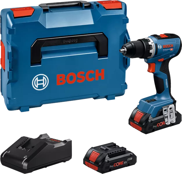 Perceuse-visseuse 18 V GSR 18V-65 Professional + 2 batteries ProCORE 4 Ah + chargeur rapide + coffret L-BOXX BOSCH 06019N3206
