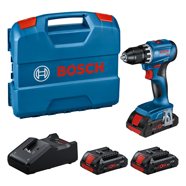 Perceuse-visseuse 18 V GSR18V-45 brushless + 3 batteries ProCORE 4 Ah + chargeur en coffret L-Case BOSCH 0615A5002N