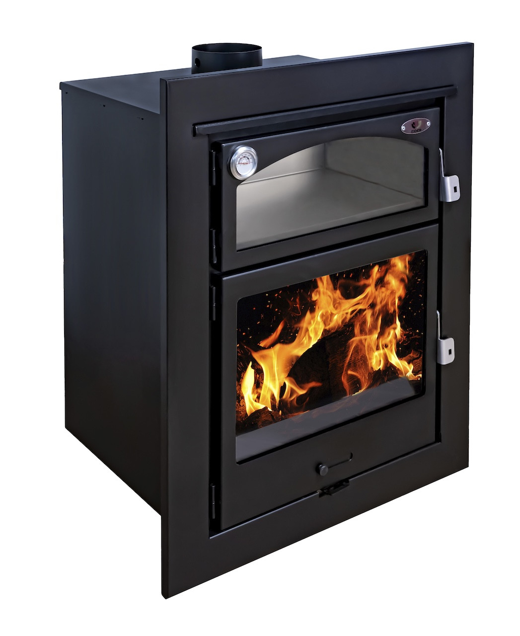 Poêle à bois - 10,2 kW - modèle INSERT ASTON - jusqu'à 225 m³ - H.97 x l.73,5 x P.50 cm - Classe énergétique A