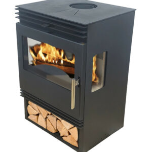 Poêle à bois - 6,8 kW - modèle Pisano Ventilée - jusqu'à 152 m³ - H.83 x l.56 x P.50 cm - Classe énergétique A