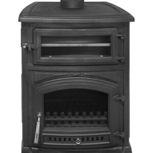 Poêle à bois avec four – ANTARES fonte - 740 x 515 x 845 mm - sortie Ø130 mm - 24 kW - 305 m³ - rendement 75 %