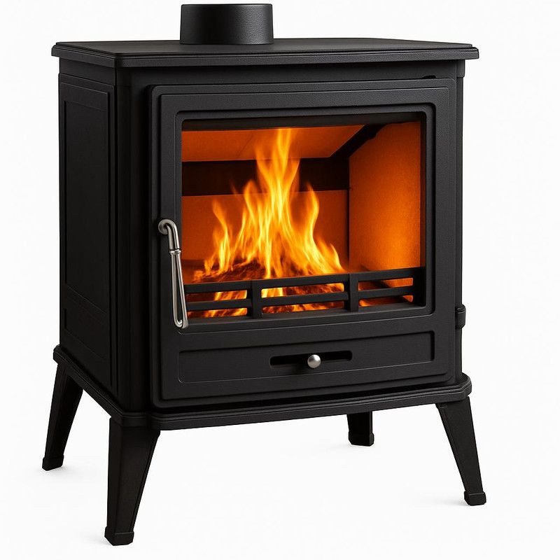 Poêle à bois – IRIS gris fonte - 620 x 470 x 740 mm - sortie Ø150 mm - 10 kW - 170 m³ - rendement 82 %