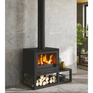 Poêle à bois TOBIAS - 7 kW - Rdt: 76,53% - B. 50 cm - Noir