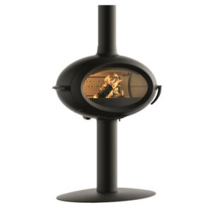 Poêle à bois BRIO SUR PIED - 7 kW - Rdt: 76% - B. 50 cm - 100% Fonte anthracite