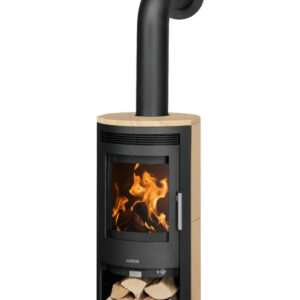 Poêle à bois Baltrum D 2.0 Acier Noir - Pierre Sable - 5,5 kW