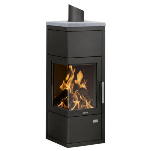 Poêle à bois Diego W+ Acier Noir - Dessus Pierre Ollaire - 6 kW