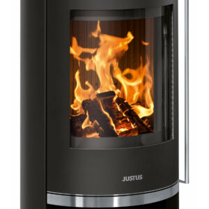 Poêle à bois Faro 2.0 Acier Noir - Plaque de Recouvrement Verre - 6,0 kW