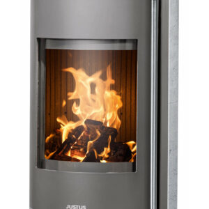 Poêle à bois Faro W+ 2.0 Fonte d'Acier Gris - Plaque de Recouvrement Pierre Ollaire - 7,0 kW