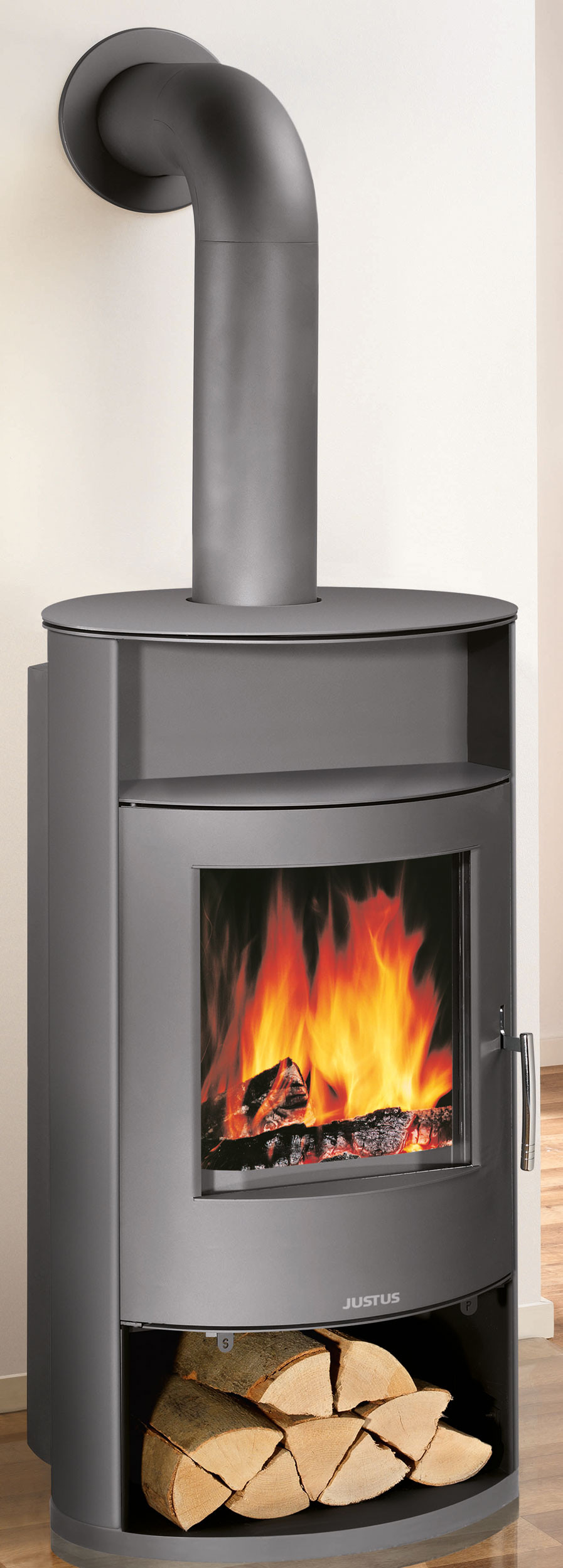 Poêle à bois hydro Island Aqua Acier Gris - 10/6 kW