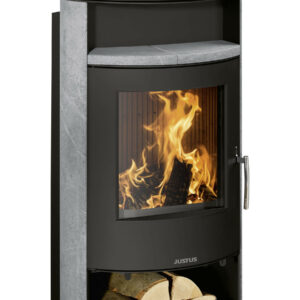 Poêle à bois hydro Island Aqua Acier Noir - Pierre Ollaire - 10/6 kW