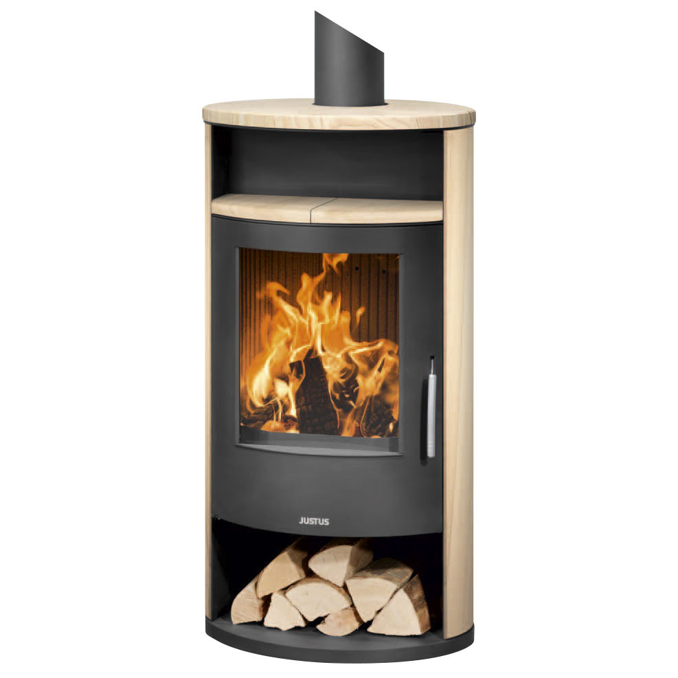 Poêle à bois Island 7 2.0 Acier Noir - Pierre Sable - 6,5 kW